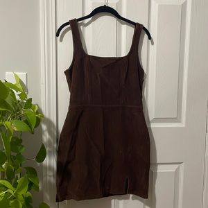 ASOS Brown Corduroy Fitted Dress Size 6
